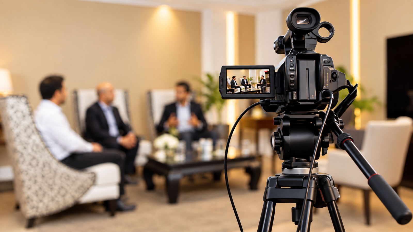 Doctor being filmed for a healthcare video production in Delhi
