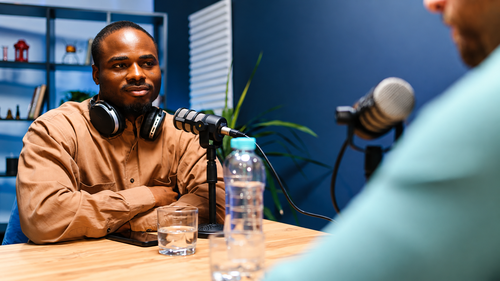Dermatologist podcast recording session in Delhi